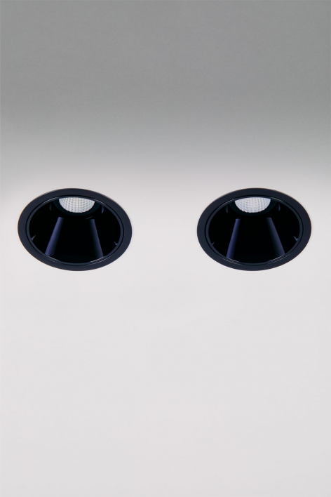 Pack 2 wbudowanych downlightów LED z okrągłymi ramkami Ø8 cm do użytku zewnętrznego, wykonanych z aluminium Luisiana