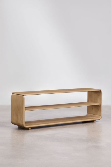 Szafka RTV 140x35 cm z drewna mango Tinsley - Drewno mango