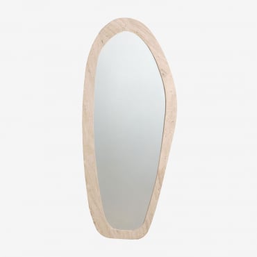 Nieregularne Lustro Ścienne Z Naturalnego Kamienia Urkiz Travertine & 70 X 165 Cm - Sklum