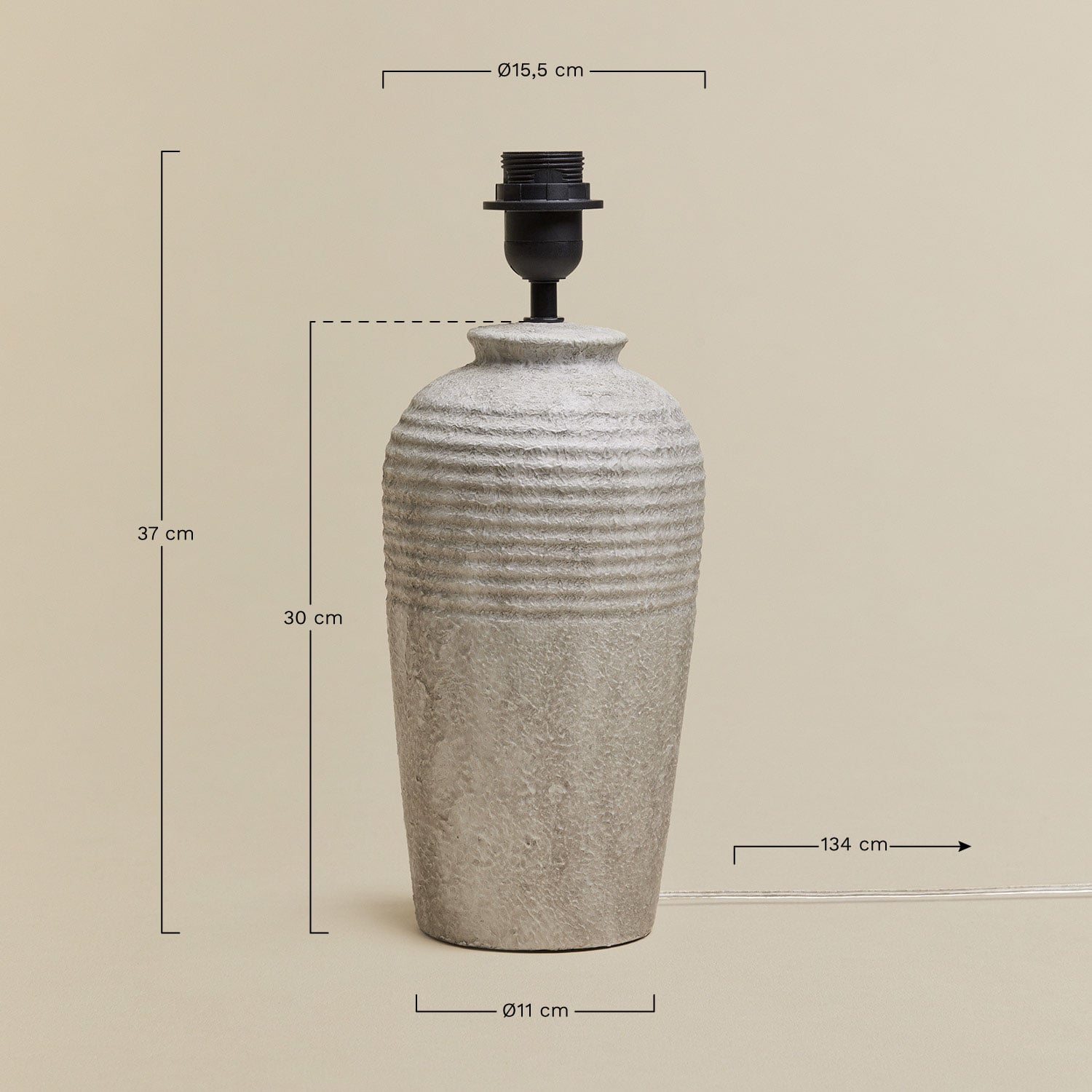 Podstawa do lampy stołowej ↑30 cm z ceramiki Taissa, rozmiary