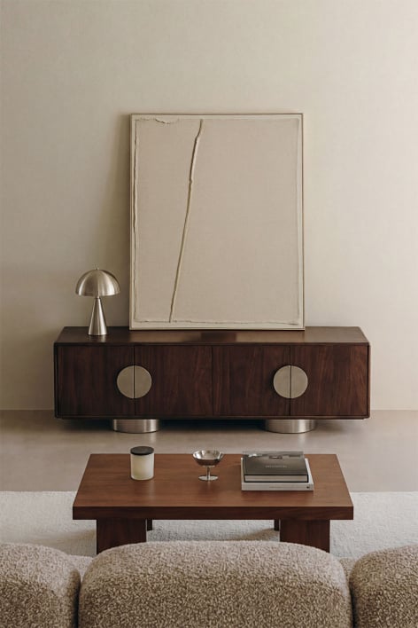 Mebel RTV 180x40 cm z drewna mango i stali nierdzewnej Melisand