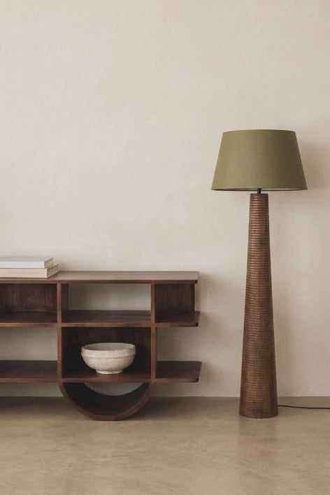 Lampa podłogowa z drewna mango Malva