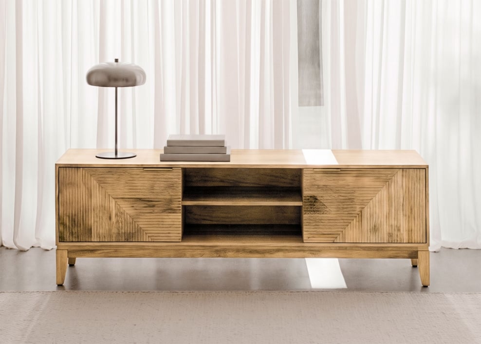 Szafka RTV 165x40 cm z drewna mango Baty Design