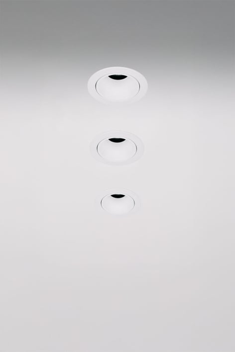 Pack 3 wbudowanych downlightów LED z okrągłymi ramkami Ø5 cm do użytku zewnętrznego, wykonanych z aluminium Orelva