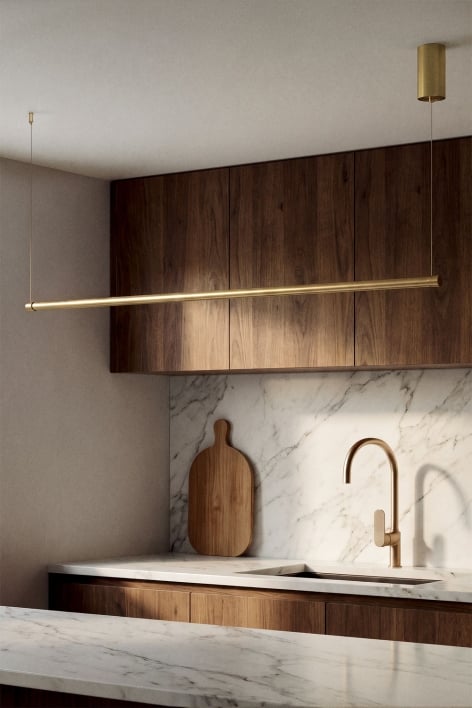 Lampa sufitowa wisząca liniowa LED 120 cm z metalu Bergene