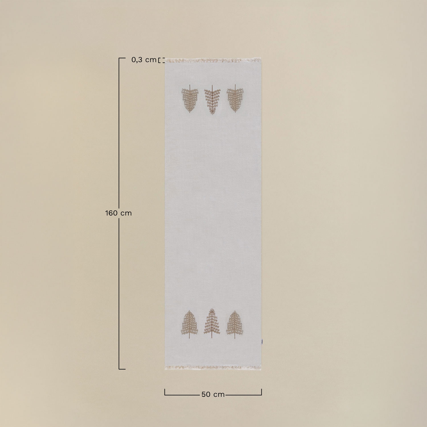 Bieżnik na stół 50x160 cm z bawełny Rovaire, rozmiary