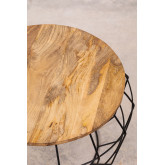 Stolik Kawowy Okrągły z Drewna z Recyklingu i Stali (Ø72 cm) Koti, miniaturka zdjęcia 3