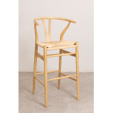 Wysoki stolek z oparciem z drewna (76,5 cm) Uish, miniaturka zdjęcia 2