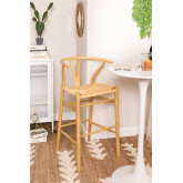 Wysoki stolek z oparciem z drewna (76,5 cm) Uish, miniaturka zdjęcia 1