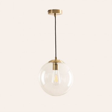 Metalowa Lampa Sufitowa Boyi Ze Szklaną Kulą Złoto - Sklum