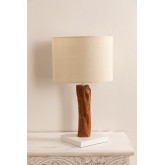 Lampa stolowa z tkaniny i drewna Lobra, miniaturka zdjęcia 2