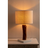 Lampa stolowa z tkaniny i drewna Lobra, miniaturka zdjęcia 3