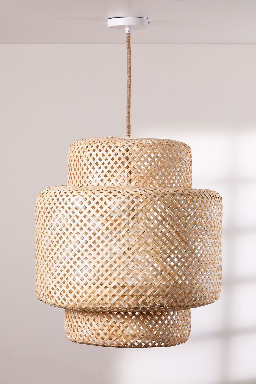 Lampa Sufitowa z Bambusa (Ø45 cm) Lexie Natural, obrazek w galerii 2