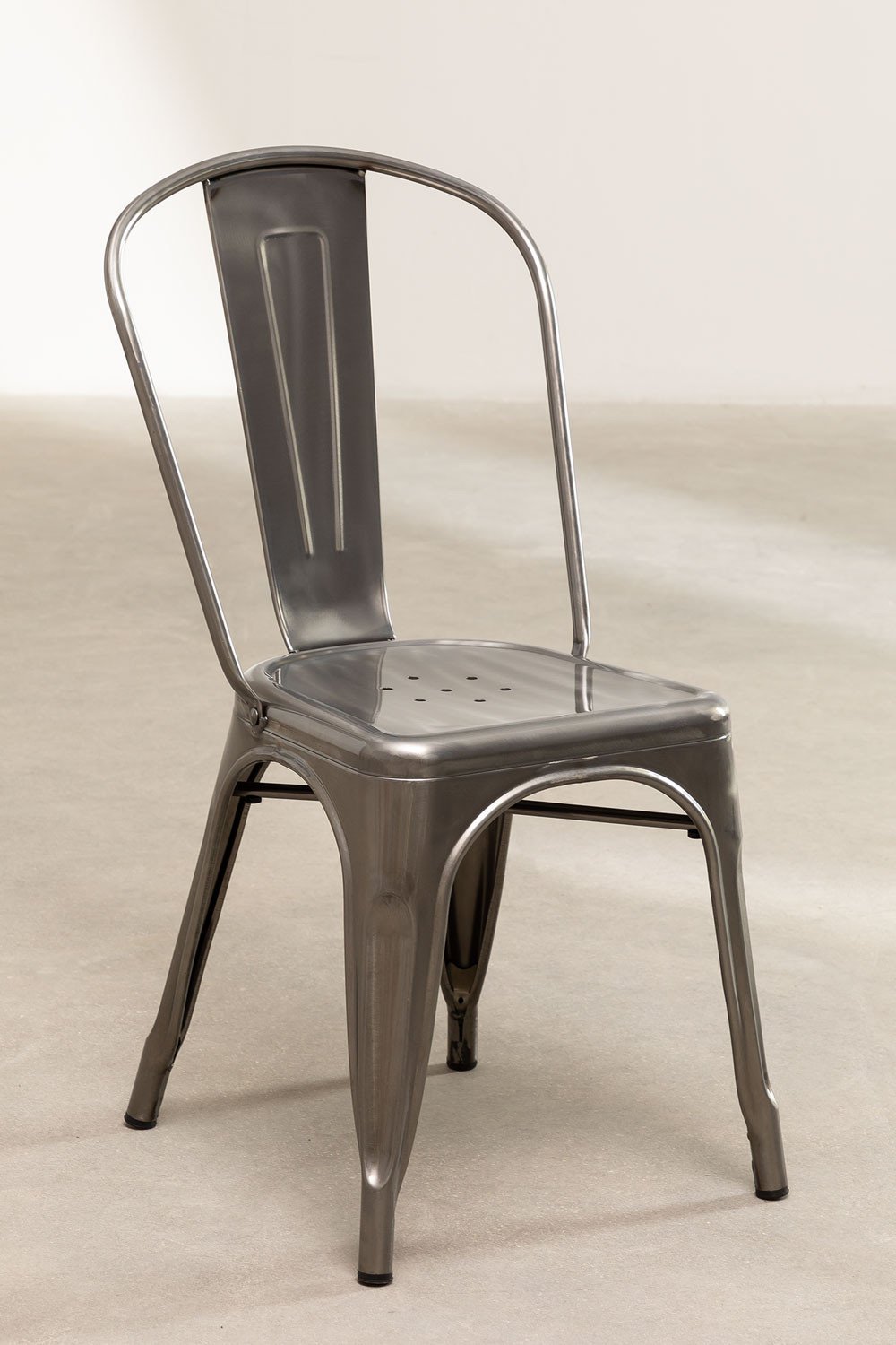 Szczotkowane krzesło do jadalni Lix, które można sztaplować, obrazek w galerii 2