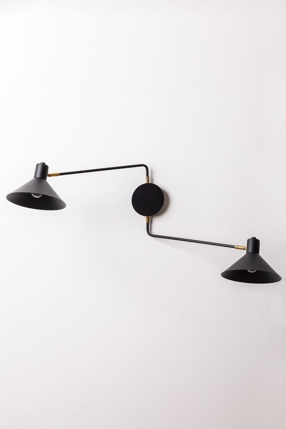 Lampa ścienna kierunkowa z żelaza z 2 punktami świetlnymi Doble Twin, obrazek w galerii 3