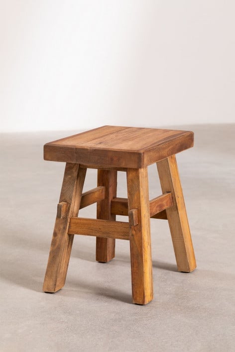 Taboret niski z odzyskanego drewna Roblie