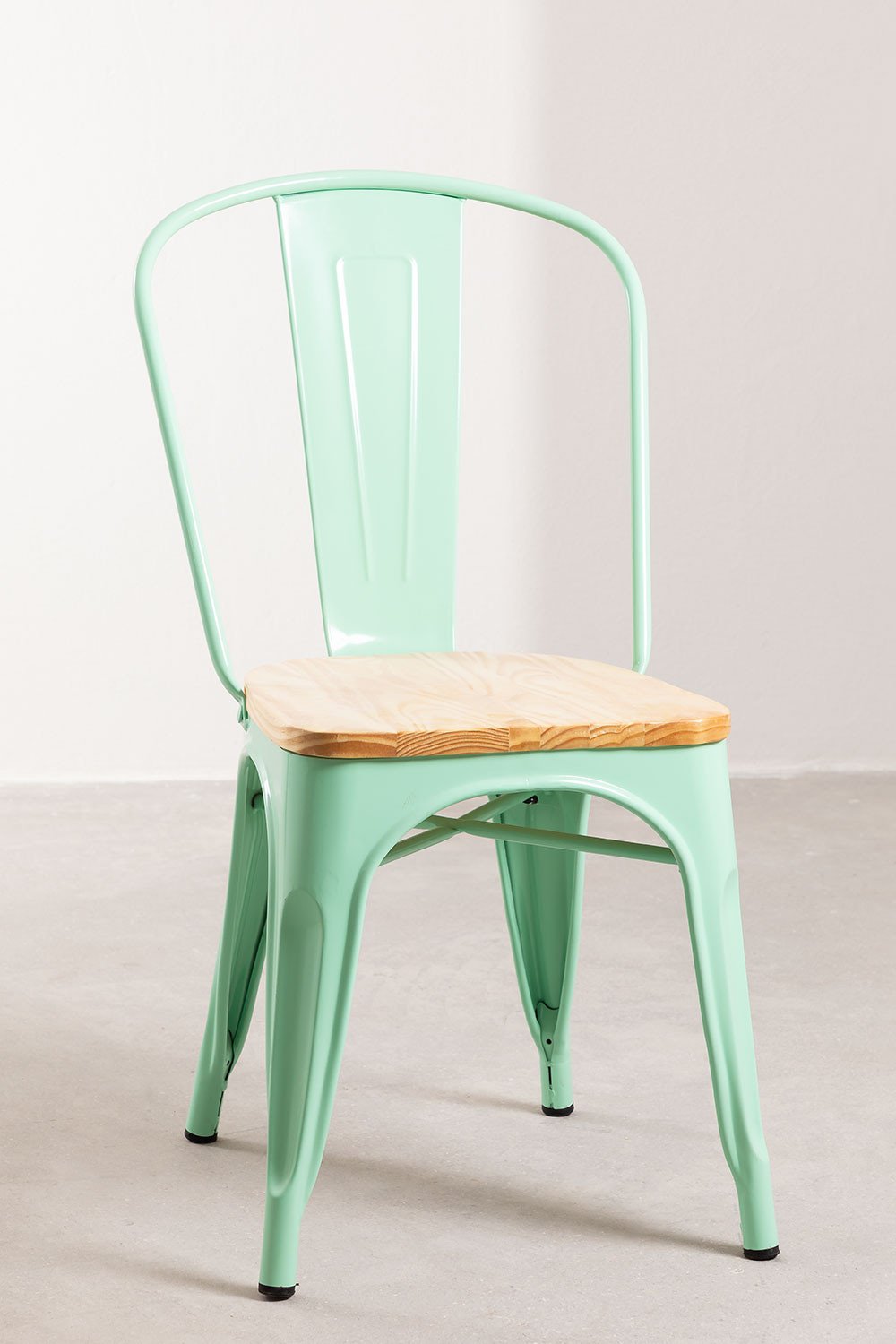 Krzeslo LIX sztaplowane z drewnianym siedziskiem, obrazek w galerii 1