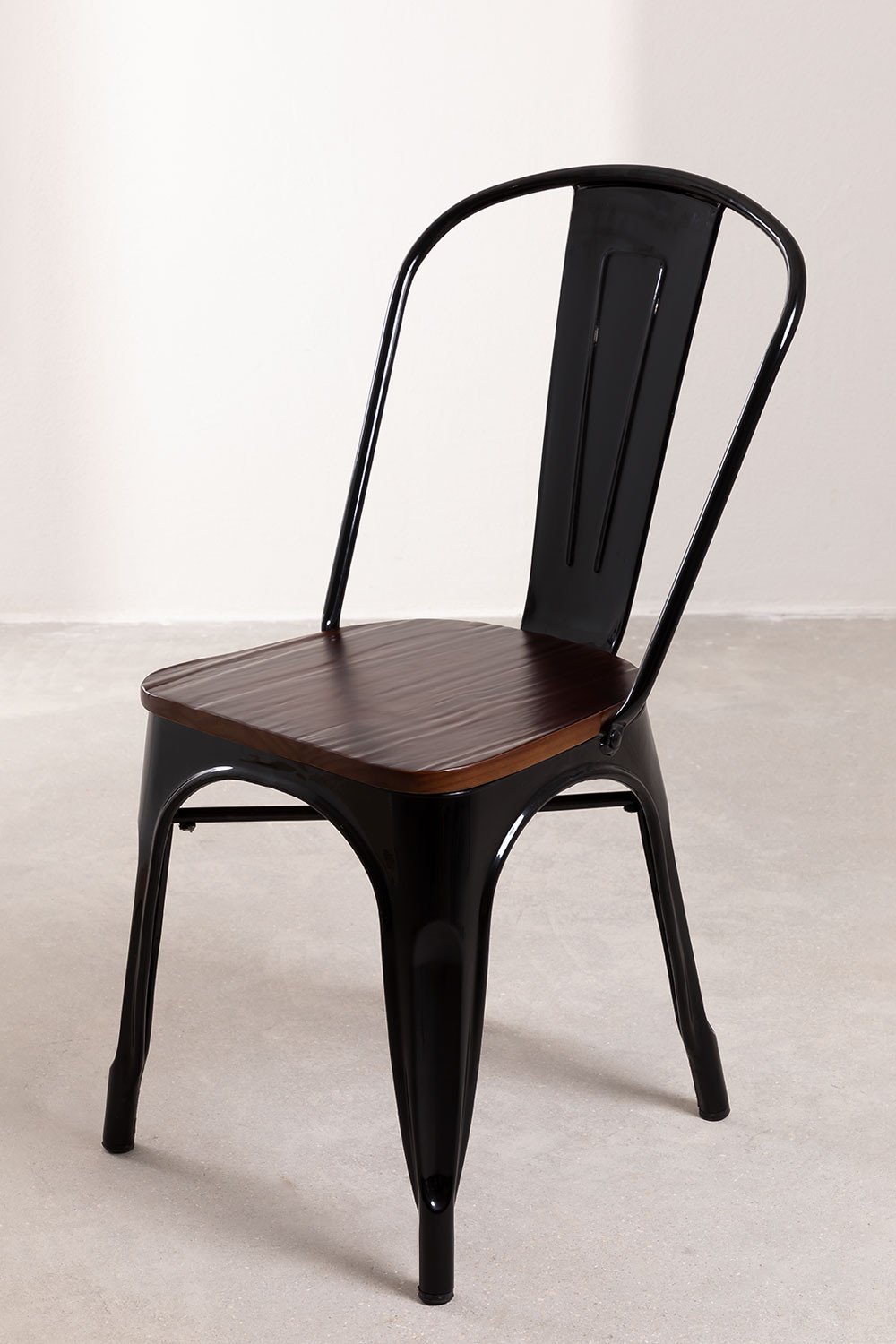 Krzeslo LIX sztaplowane z drewnianym siedziskiem, obrazek w galerii 1