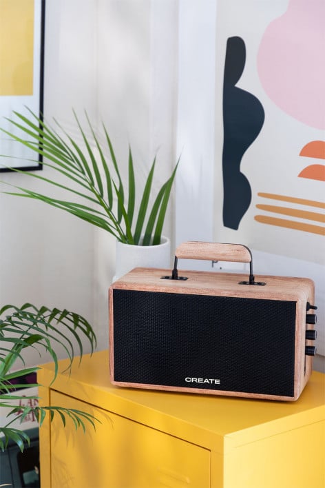 CREATE - GLOSNIK RETRO WOOD - Glosnik Bluetooth 5.2 i odtwarzacz USB