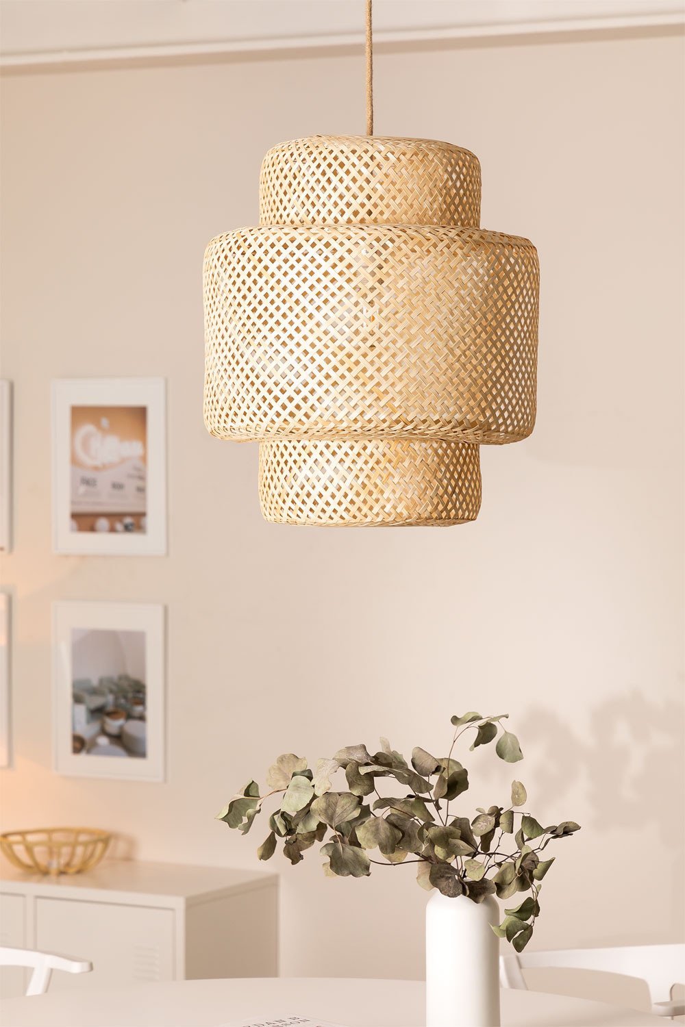 Lampa Sufitowa z Bambusa (Ø45 cm) Lexie Natural, obrazek w galerii 1