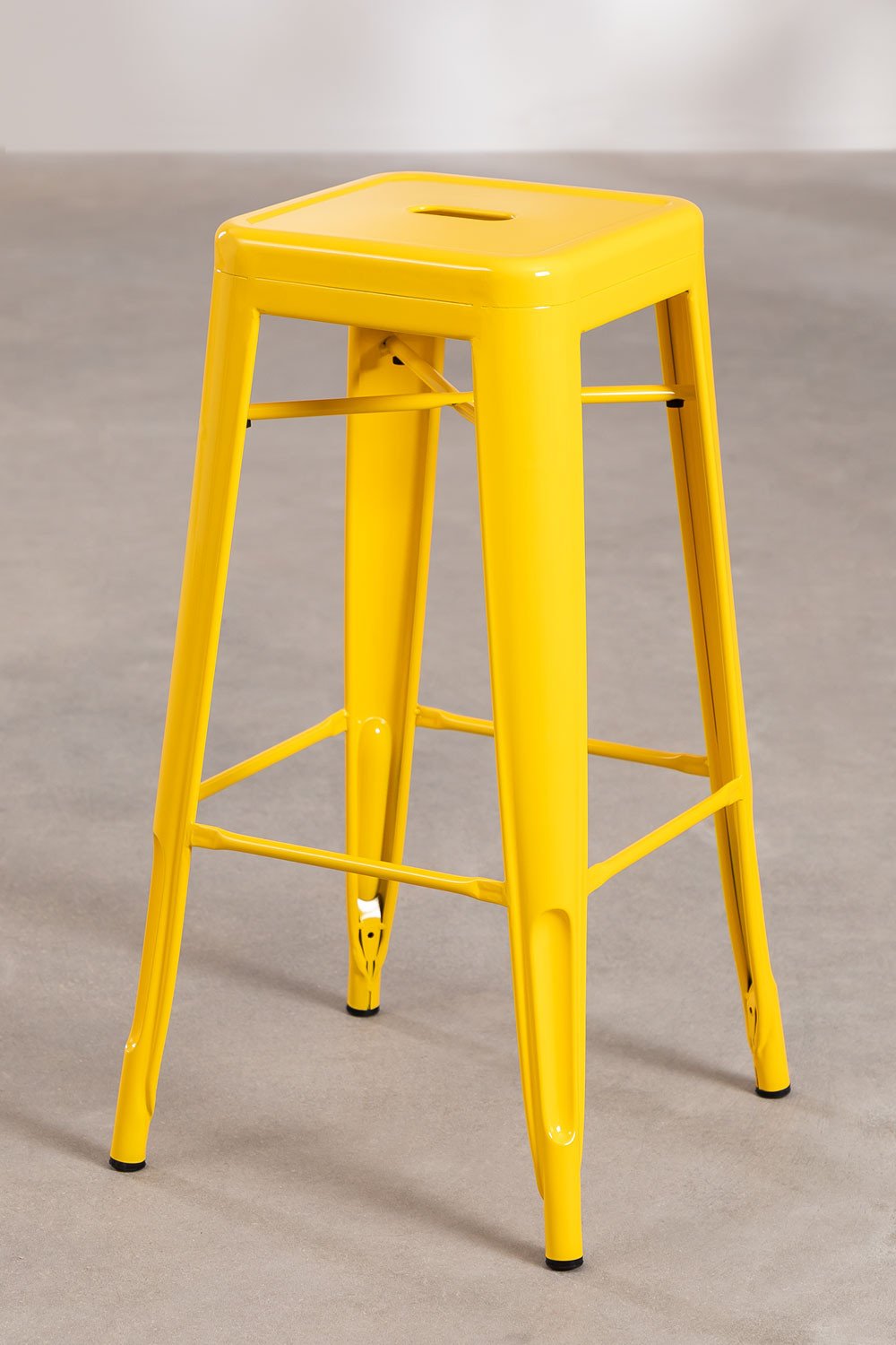 Zestaw 2 taboretów wysokich 75 cm ze stalowego żółtego frezja Lix, obrazek w galerii 2