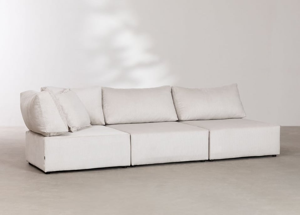 3-częściowa Sofa Modułowa Narożna ze Sztruksu Kata