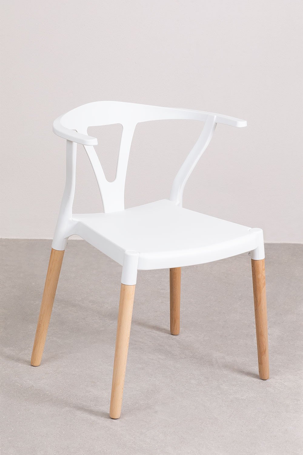 Krzeslo ogrodowe z polietylenu i drewna Uish, obrazek w galerii 2