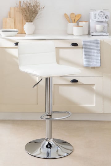 Wysoki regulowany stolek ze sztucznej skóry Airel