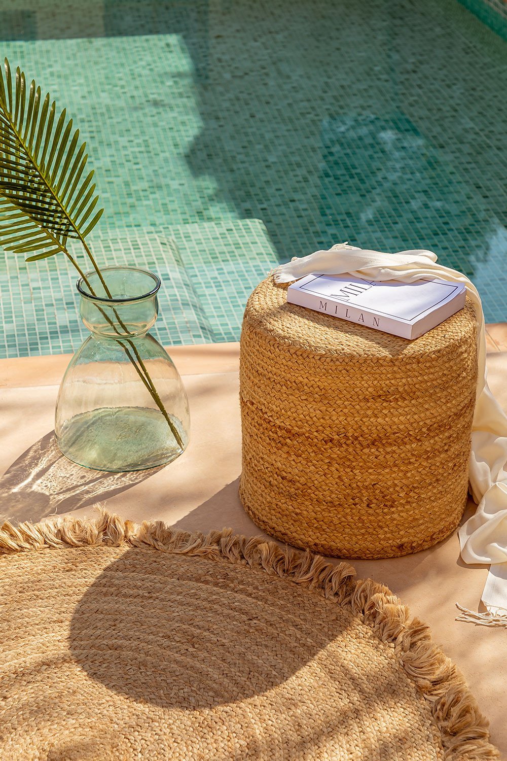 Okragly Puff z juty Fime, obrazek w galerii 6