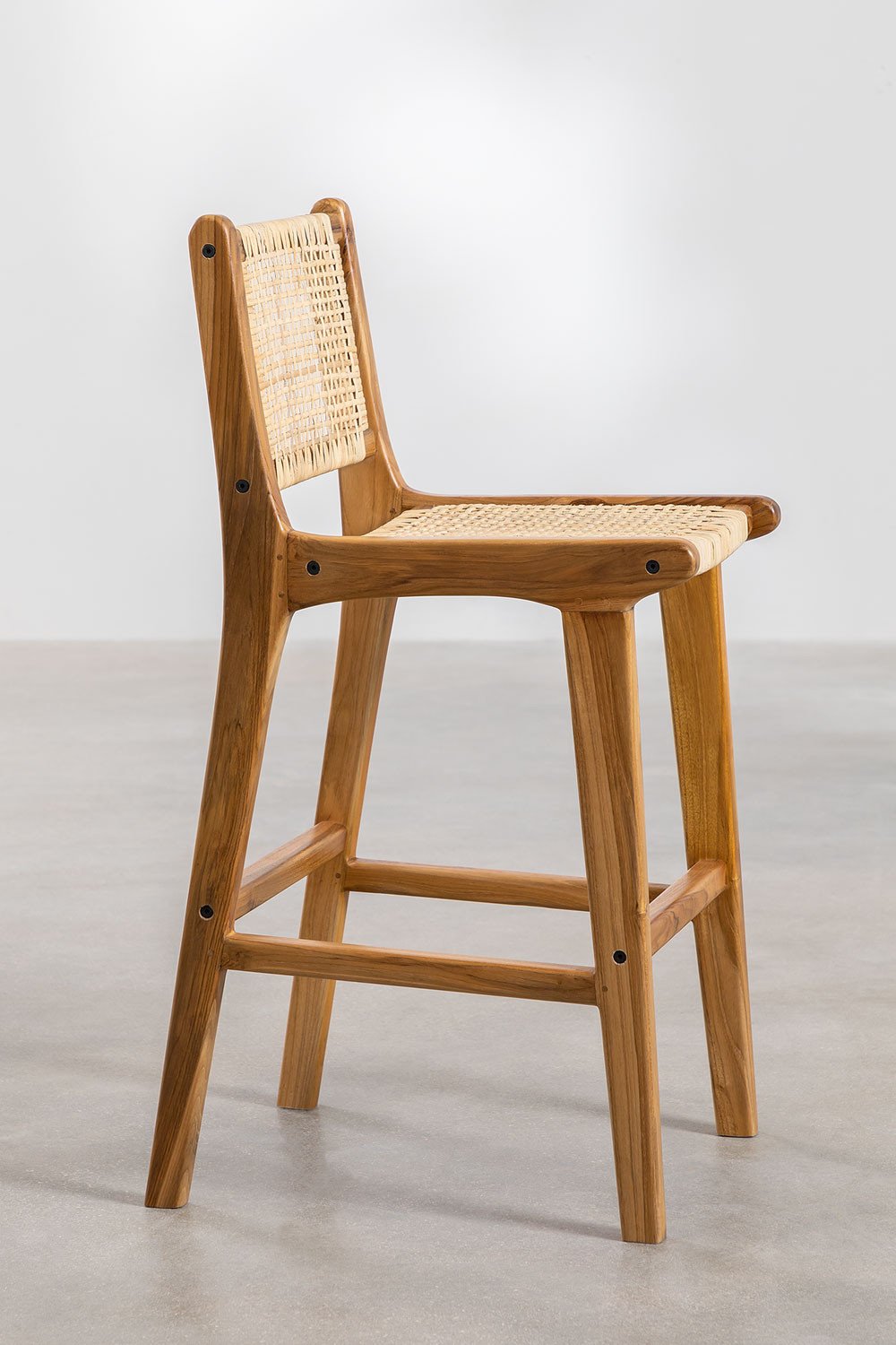 Taboret wysoki 60 cm z drewna tekowego Catua, obrazek w galerii 3