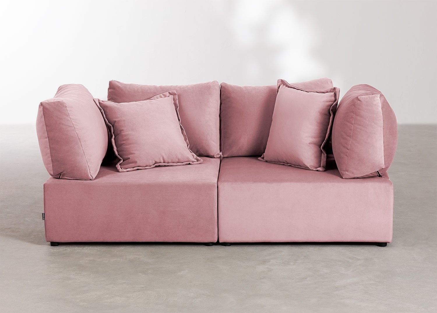 Modułowa sofa 2-częściowa z 2 narożnymi fotelami w aksamicie Kata, obrazek w galerii 3