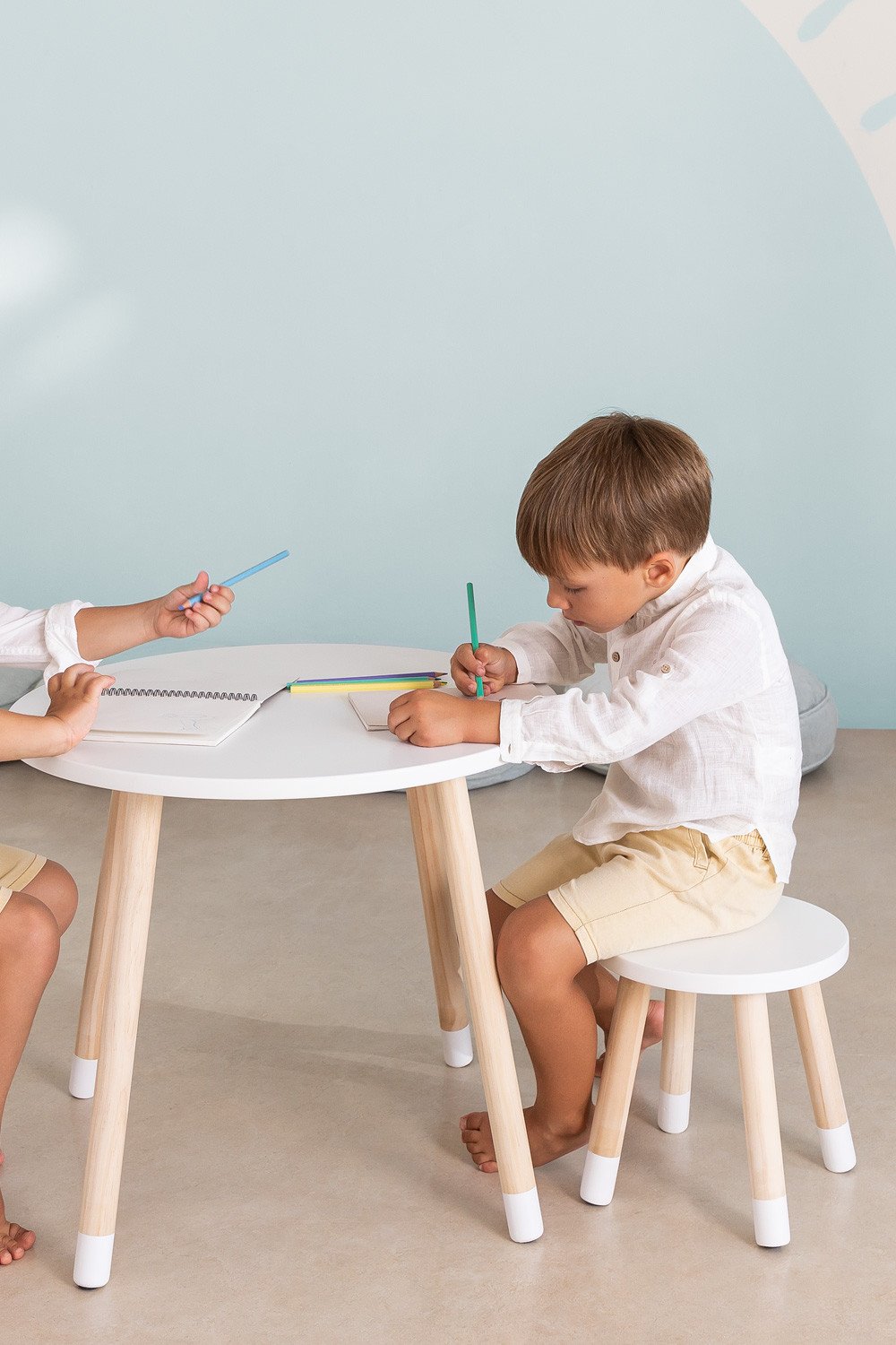 Stół i Taboret z Drewna Bukowego Patton Kids, obrazek w galerii 1