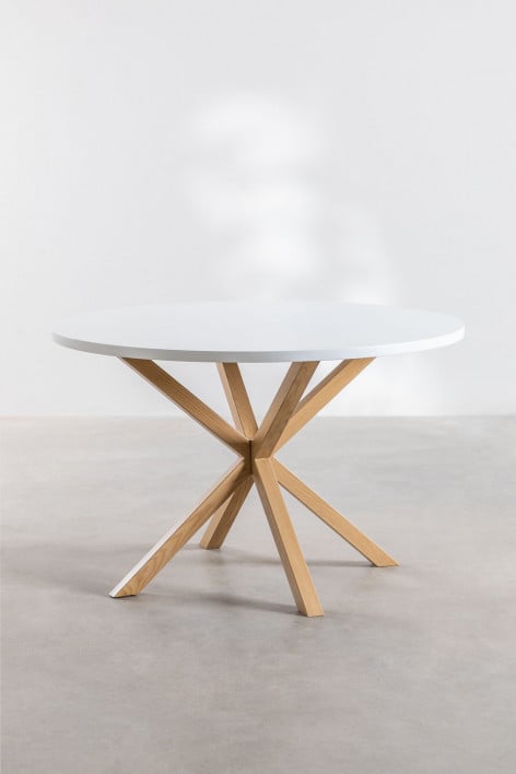 Okrągły stół do jadalni z MDF i metalu (Ø120 cm) Bandde