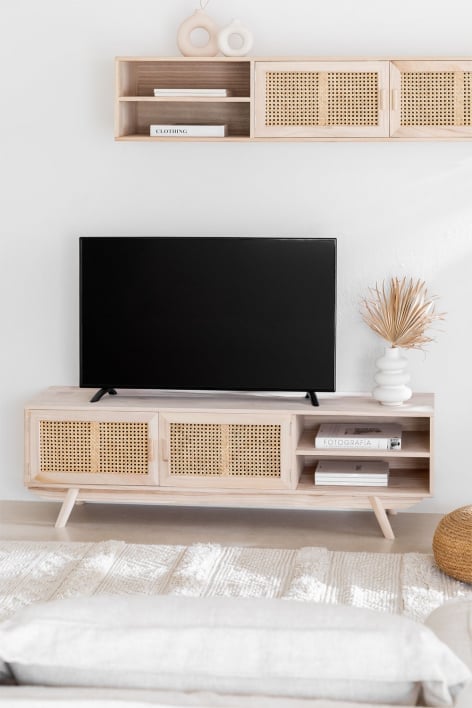 Szafka RTV 150x40 cm z drewna Ralik