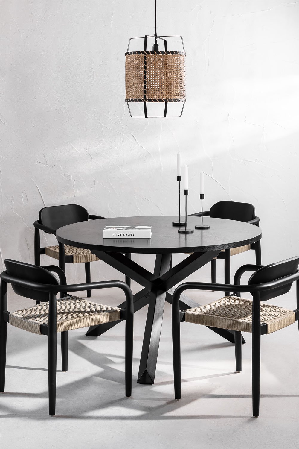 Zestaw 2 krzeseł do jadalni z podłokietnikami z drewna Naele Vintage Wood   , obrazek w galerii 1833202
