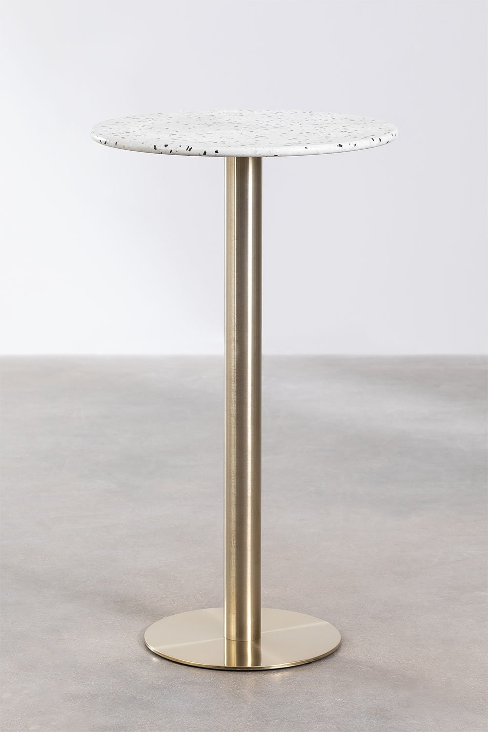 Okrągły wysoki stół barowy z lastryko (Ø60 cm) Malibu, obrazek w galerii 1