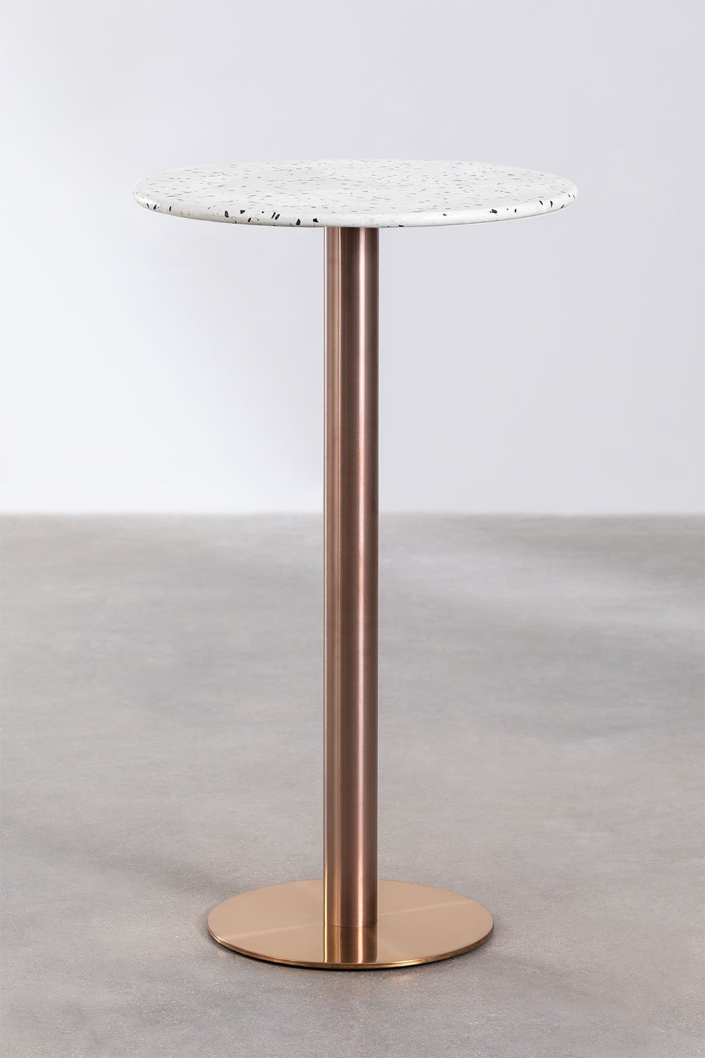Okrągły wysoki stół barowy z lastryko (Ø60 cm) Malibu, obrazek w galerii 1
