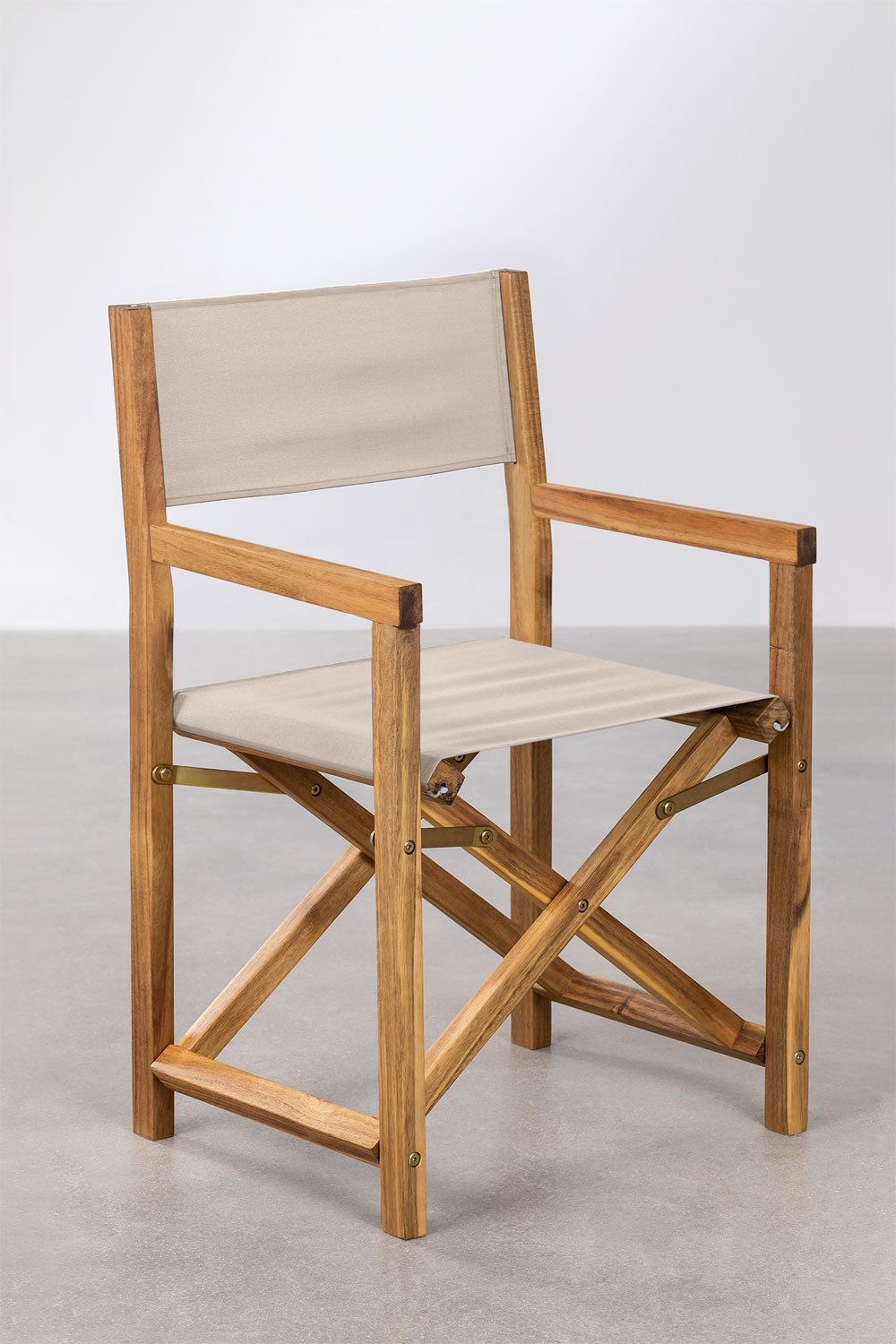 Składane krzesło reżyserskie z drewna akacjowego Bardem, obrazek w galerii 1