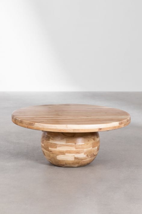 Stolik kawowy z drewna akacjowego (Ø90 cm) Dalen