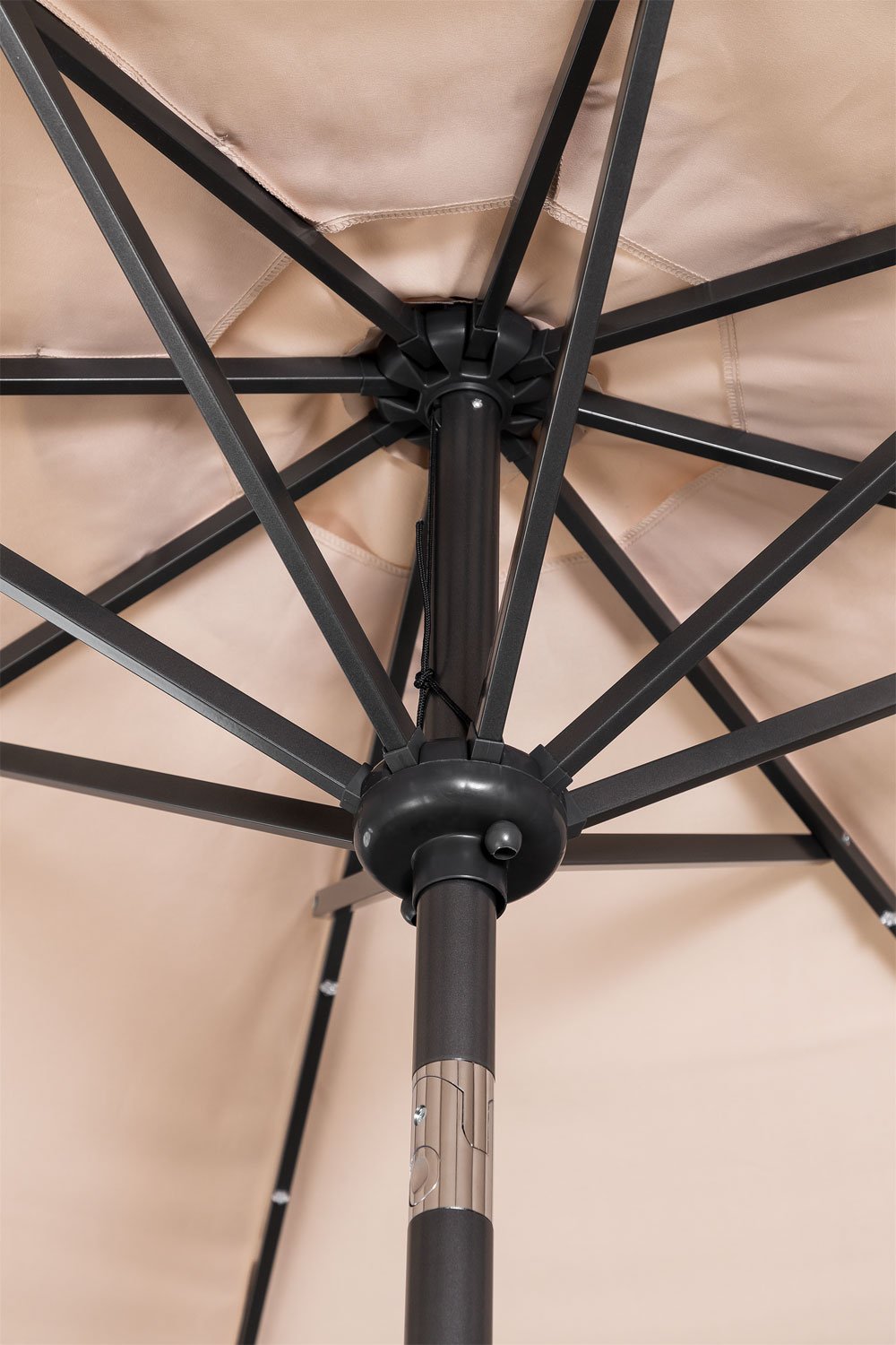 Parasol Ø270 cm z oświetleniem z tkaniny i stali Uzombras, obrazek w galerii 7