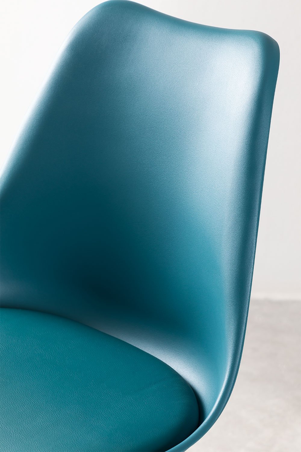 Zestaw 2 wysokich stołków 65 cm z poduszką ze skóry ekologicznej Nordic, obrazek w galerii 5