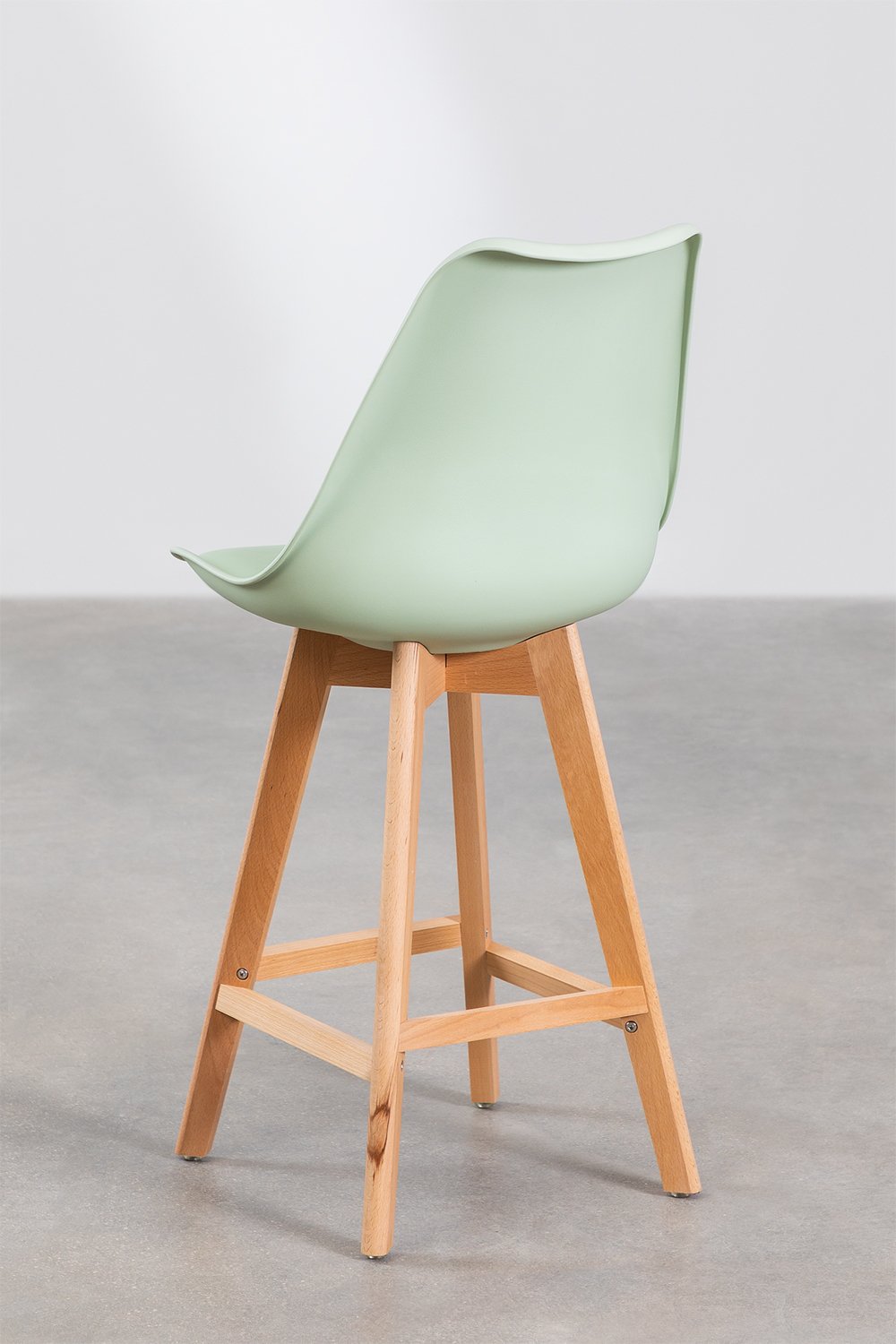 Taboret wysoki 65 cm z poduszką z celadon ekoskóry Nordic, obrazek w galerii 4