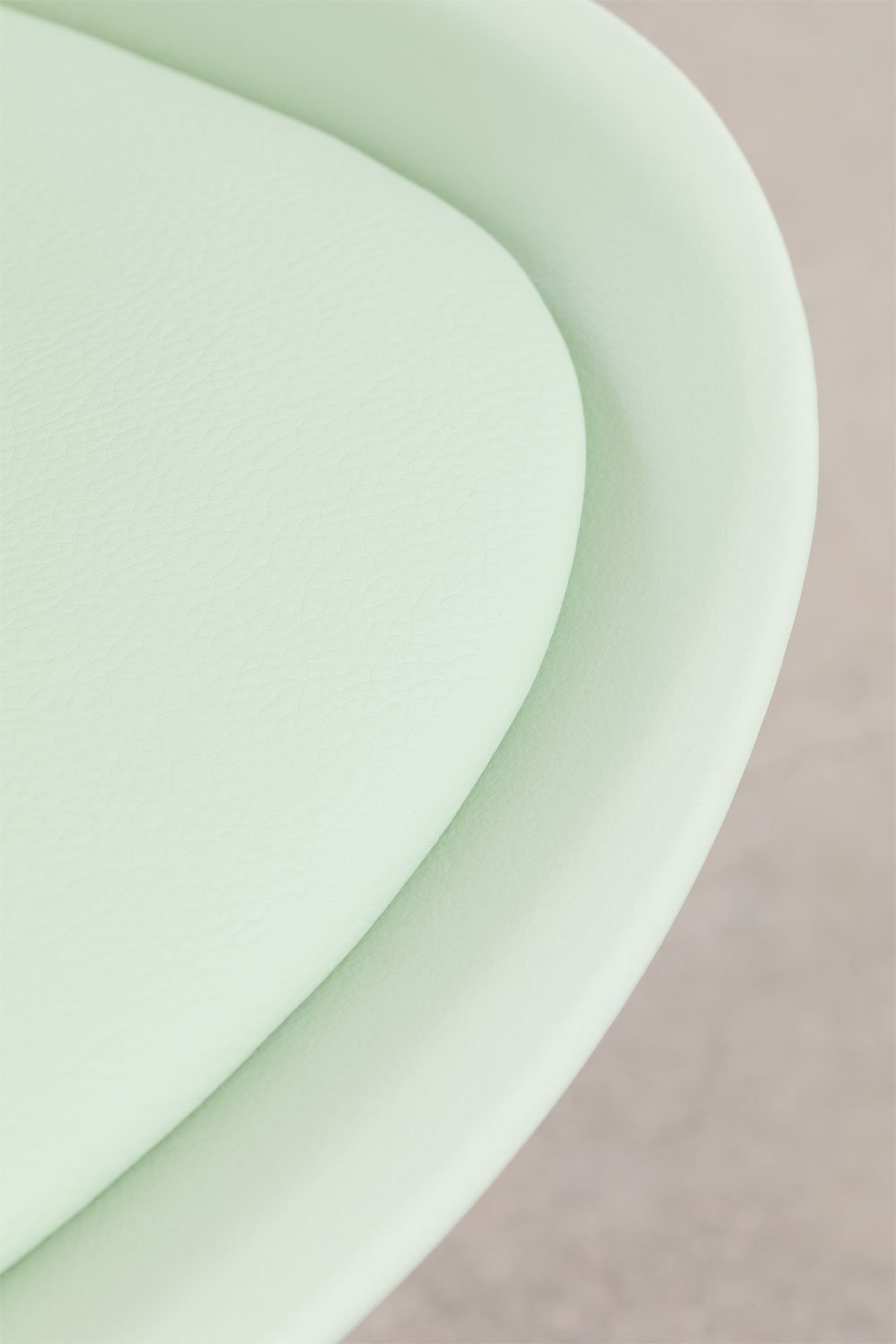 Zestaw 4 taboretów wysokich 75 cm z poduszką z celadon ekoskóry Nordic, obrazek w galerii 5