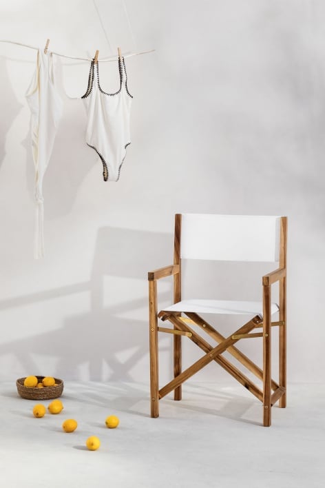 Składane krzesło reżyserskie, ogrodowe z drewna akacjowego Bardem