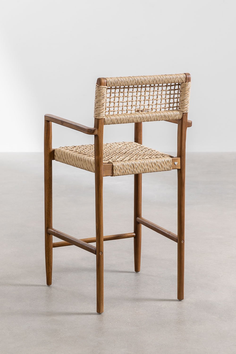 Taboret wysoki 65 cm z drewna tekowego Orebro, obrazek w galerii 4