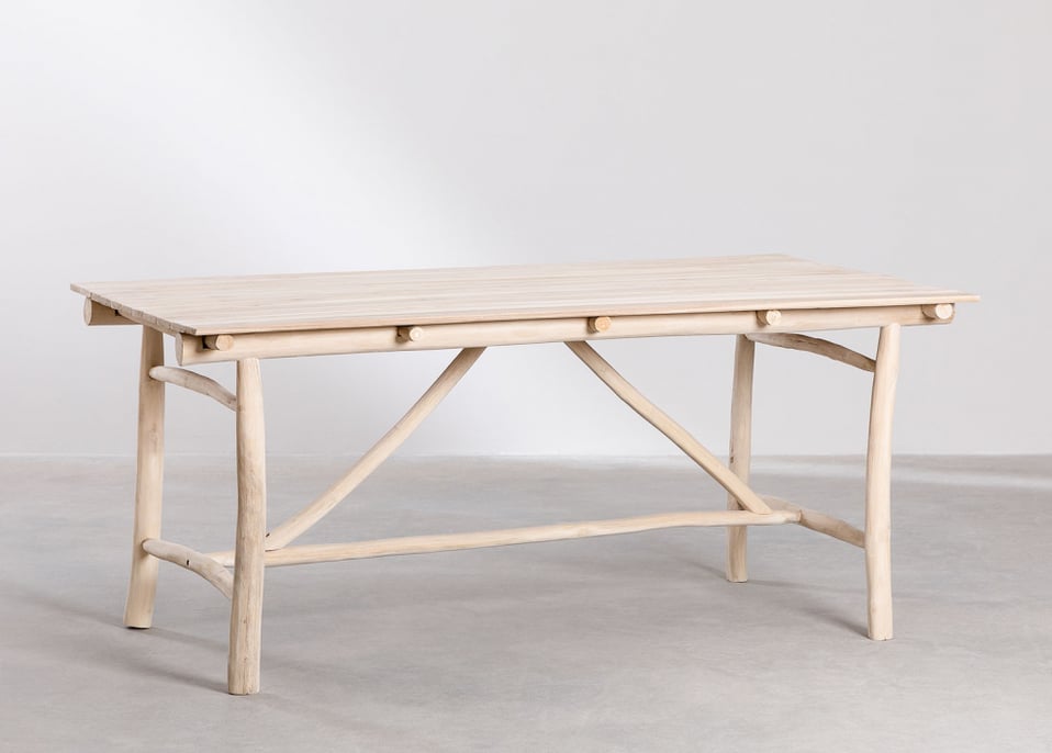 Prostokątny stół ogrodowy z drewna tekowego (180x100 cm) Nabila