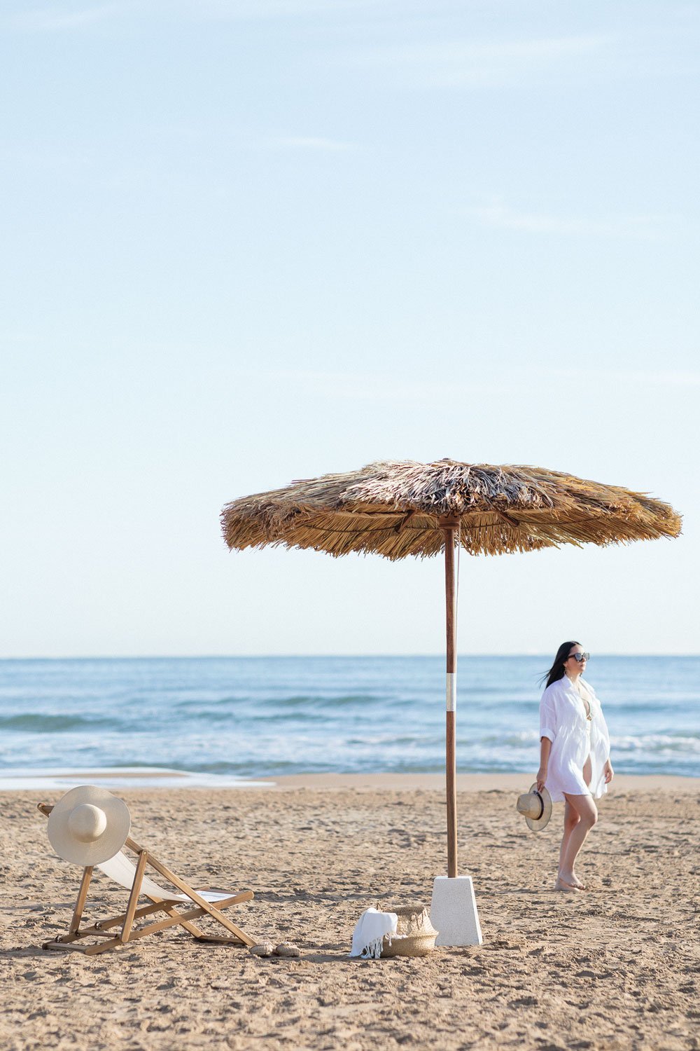 Parasol Ø250 cm z drewna tekowego Anakena, obrazek w galerii 8