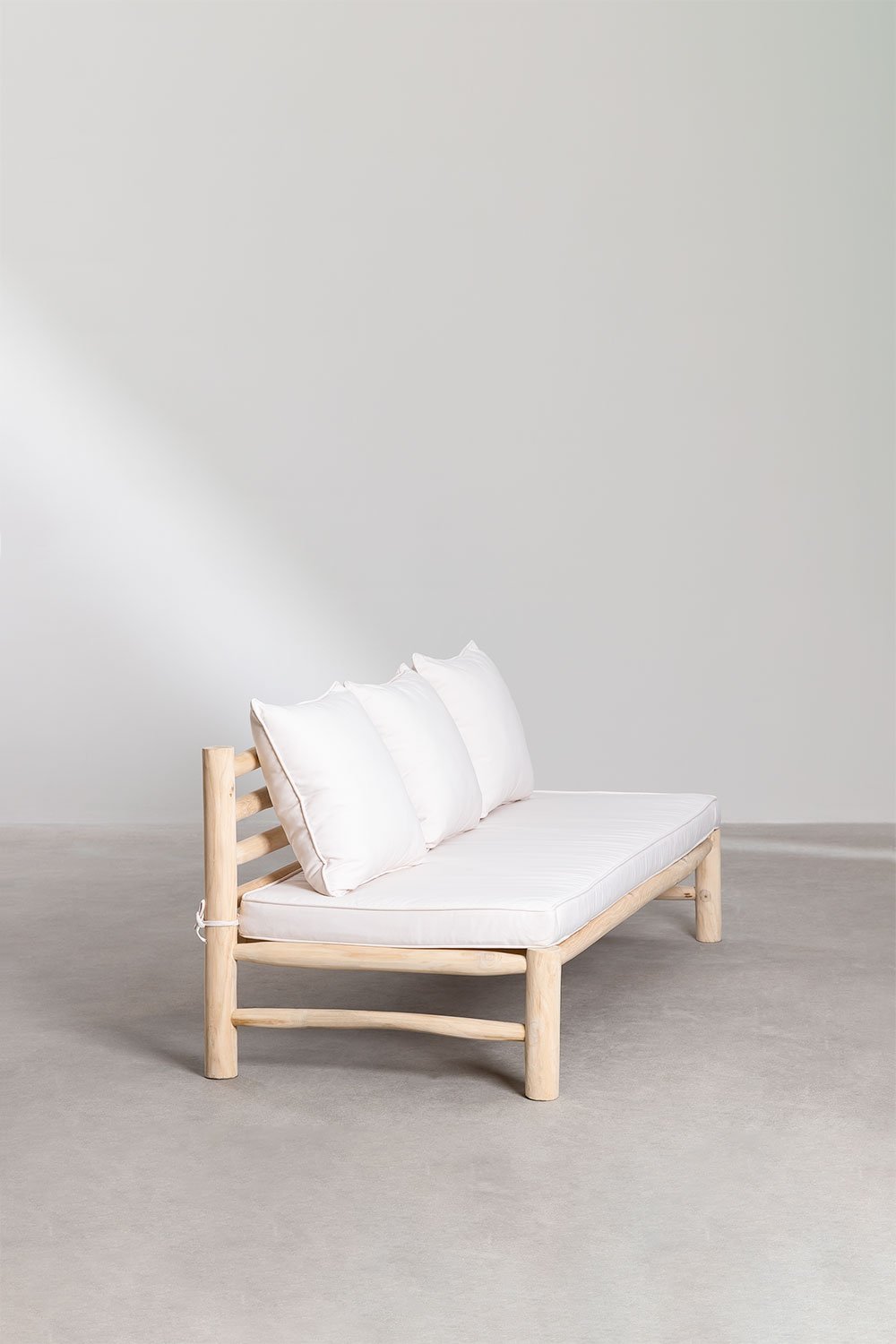 Sofa ogrodowa 3-osobowa z drewna tekowego Nabila, obrazek w galerii 3