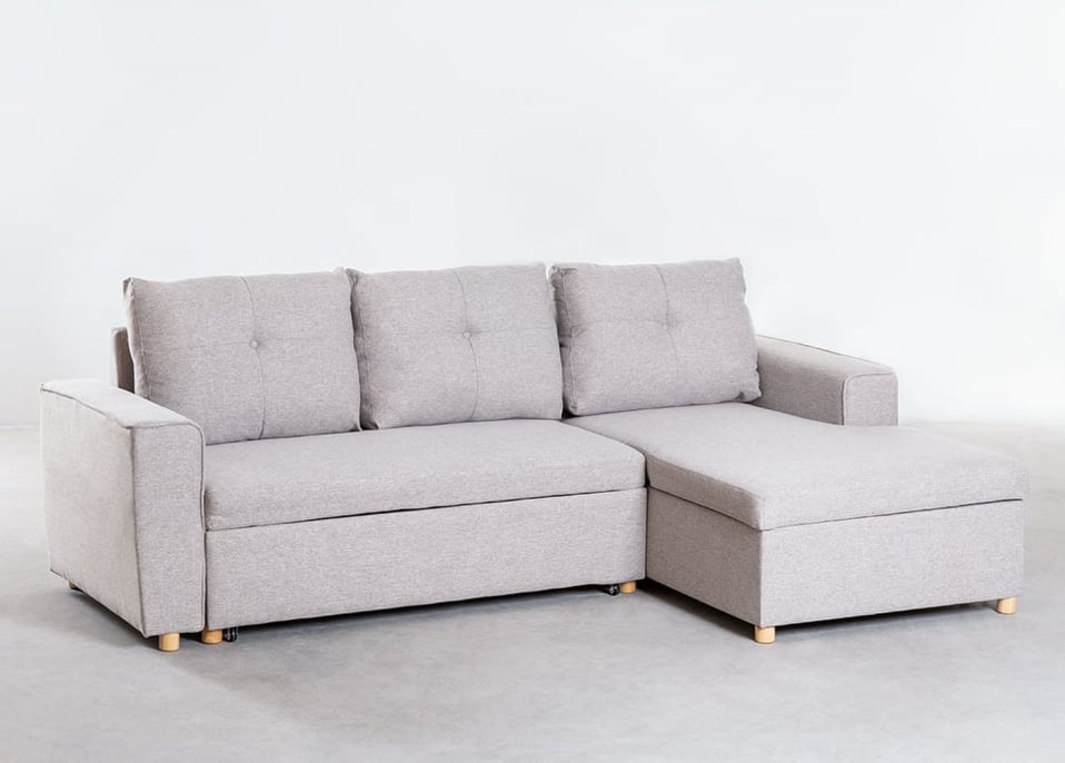 Sofa rozkladana szezlong 3-osobowa z tkaniny Calvin