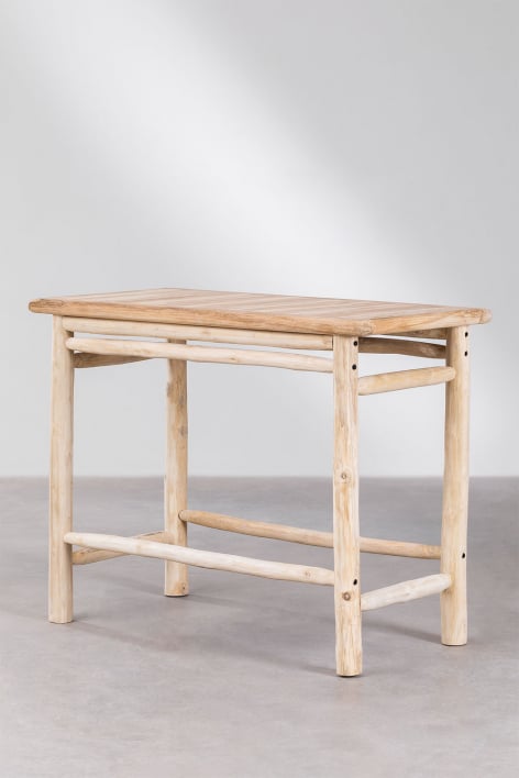 Prostokątny wysoki stół z drewna tekowego (134x65 cm) Narel